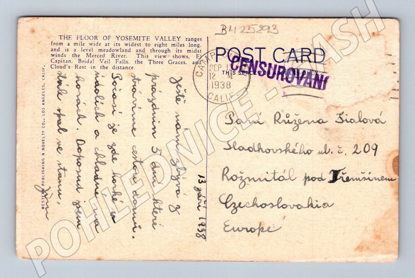 Pohlednice USA Yosemite NP The Gateway 1938 (BM25293)