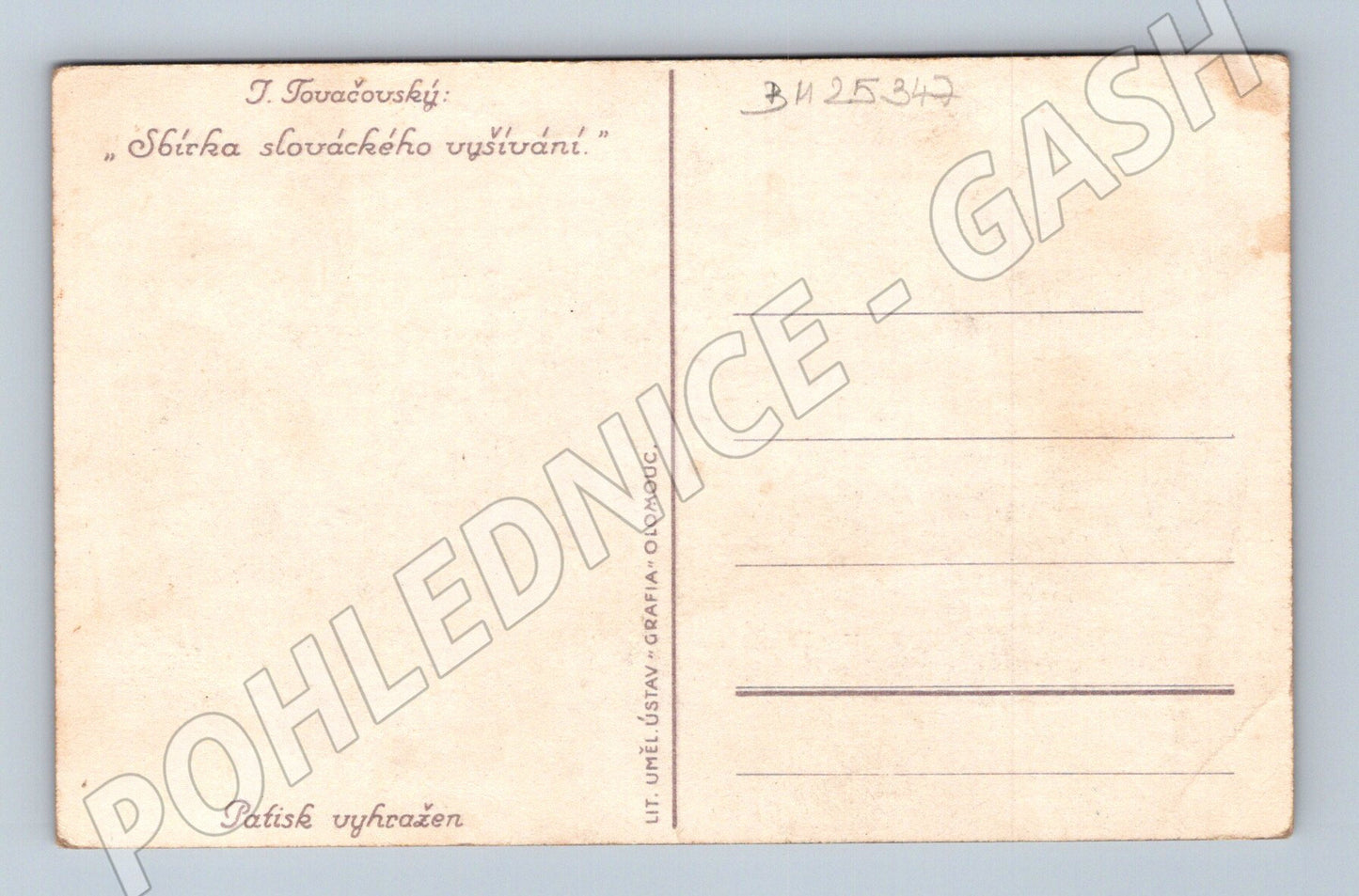 Pohlednice Slovácké vyšívání Březová (BM25347)