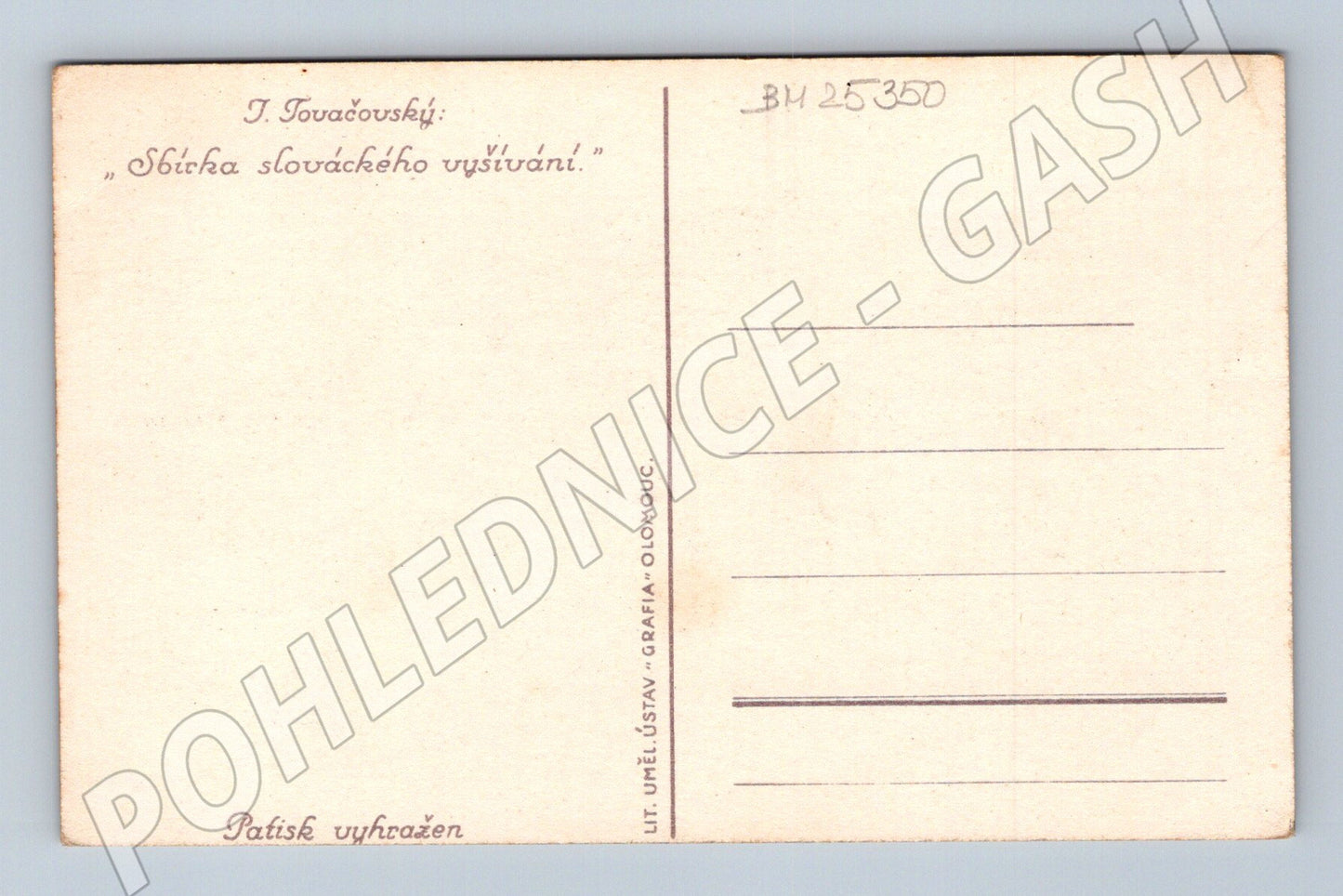 Pohlednice Březová slovácké vyšívání (BM25350)