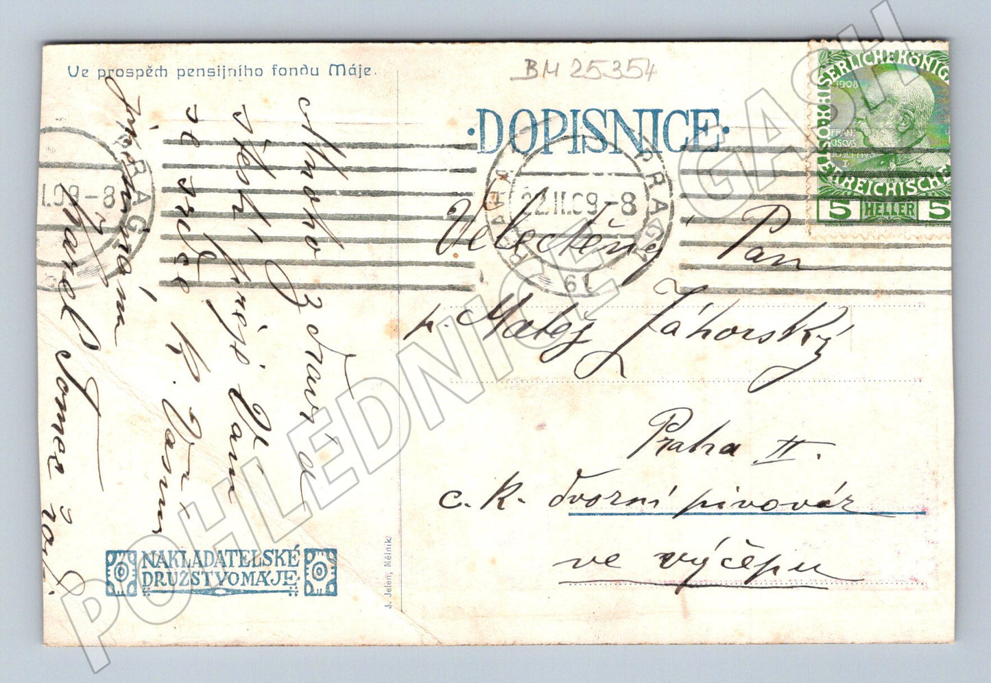 Pohlednice Slovácko žena v kroji 1908 (BM25354)