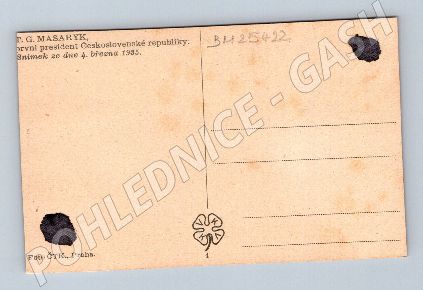 Pohlednice T. G. Masaryk první prezident 1985 (BM25422)