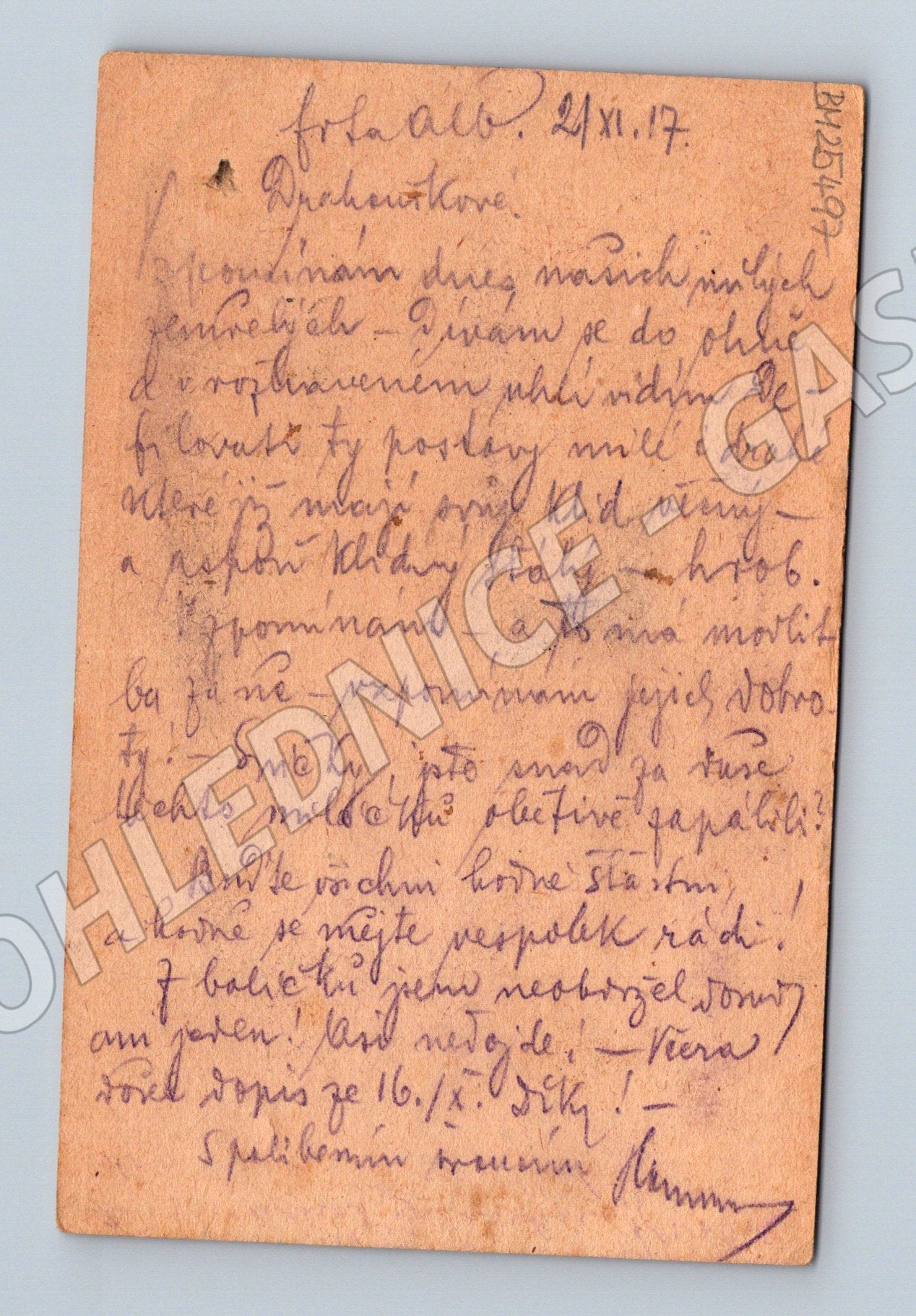 Pohlednice 1. světová válka Polní pošta Helinsko 1917 (BM25497)