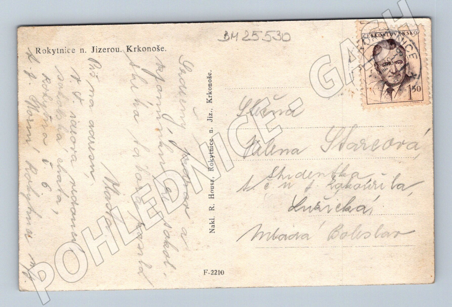 Pohlednice Rokytnice n. Jizerou Krkonoše zimní krajina (BM25530)