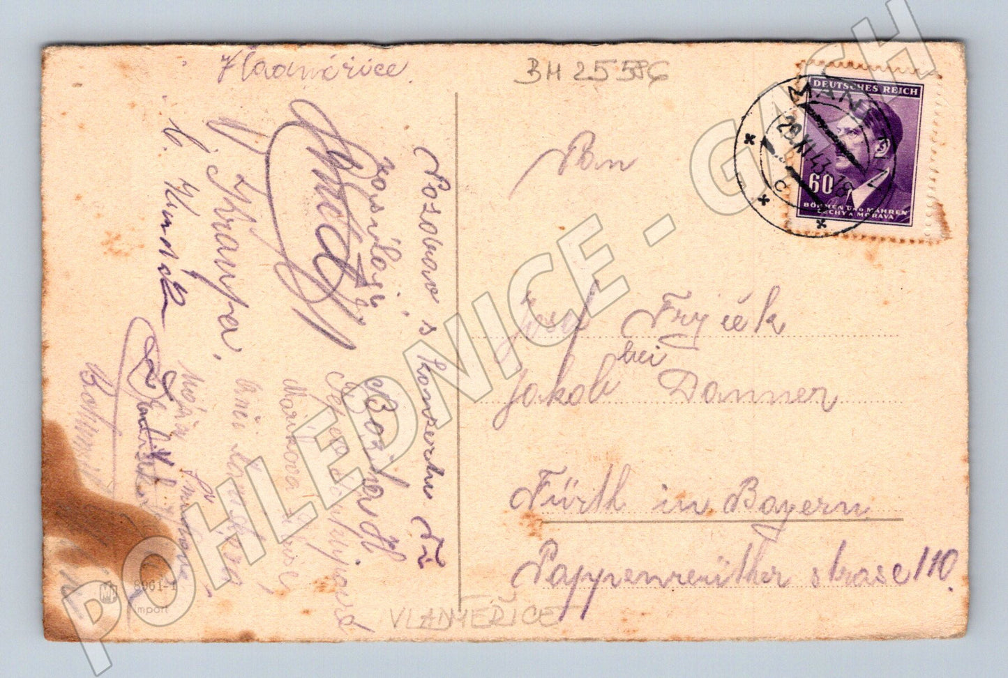 Pohlednice Hlavnovice venkovská krajina 1941 (BM25586)