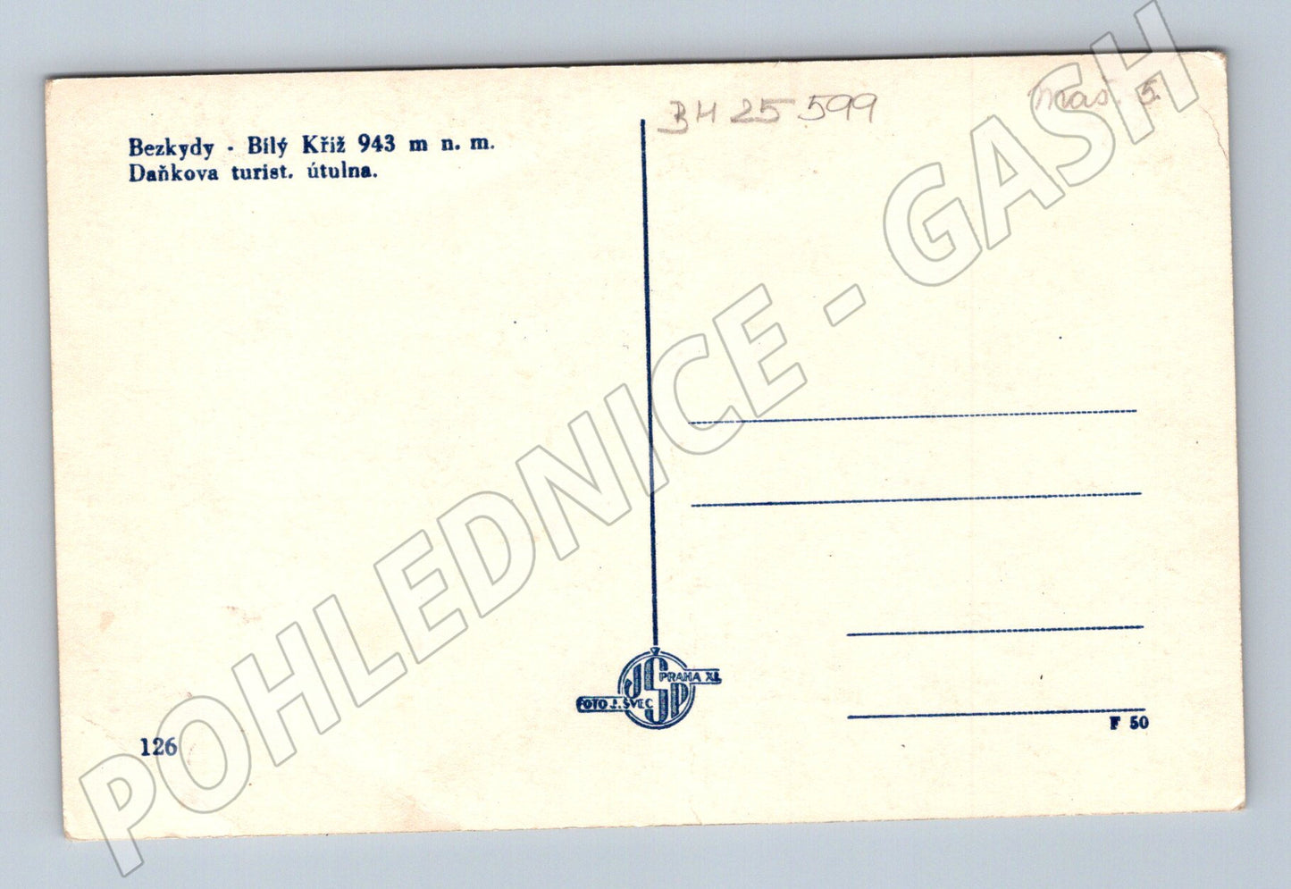 Pohlednice Bílý Kříž Beskydy Daňkova turistická útulna (BM25599)