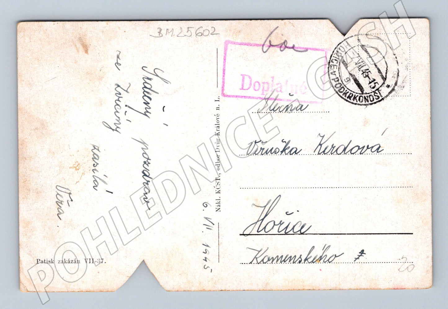 Pohlednice Zvičín Raisova chata 1945 (BM25602)