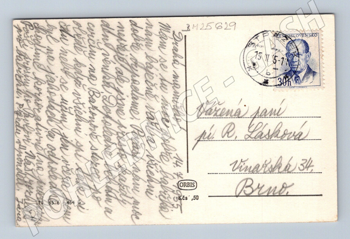 Pohlednice stromy ve větru 195X (BM25629)