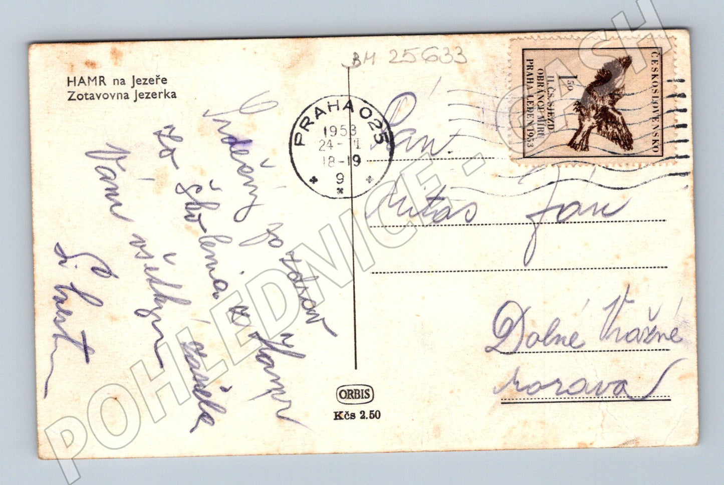 Pohlednice Hamr na Jezeře Zotavovna Jezerka 1958 (BM25633)