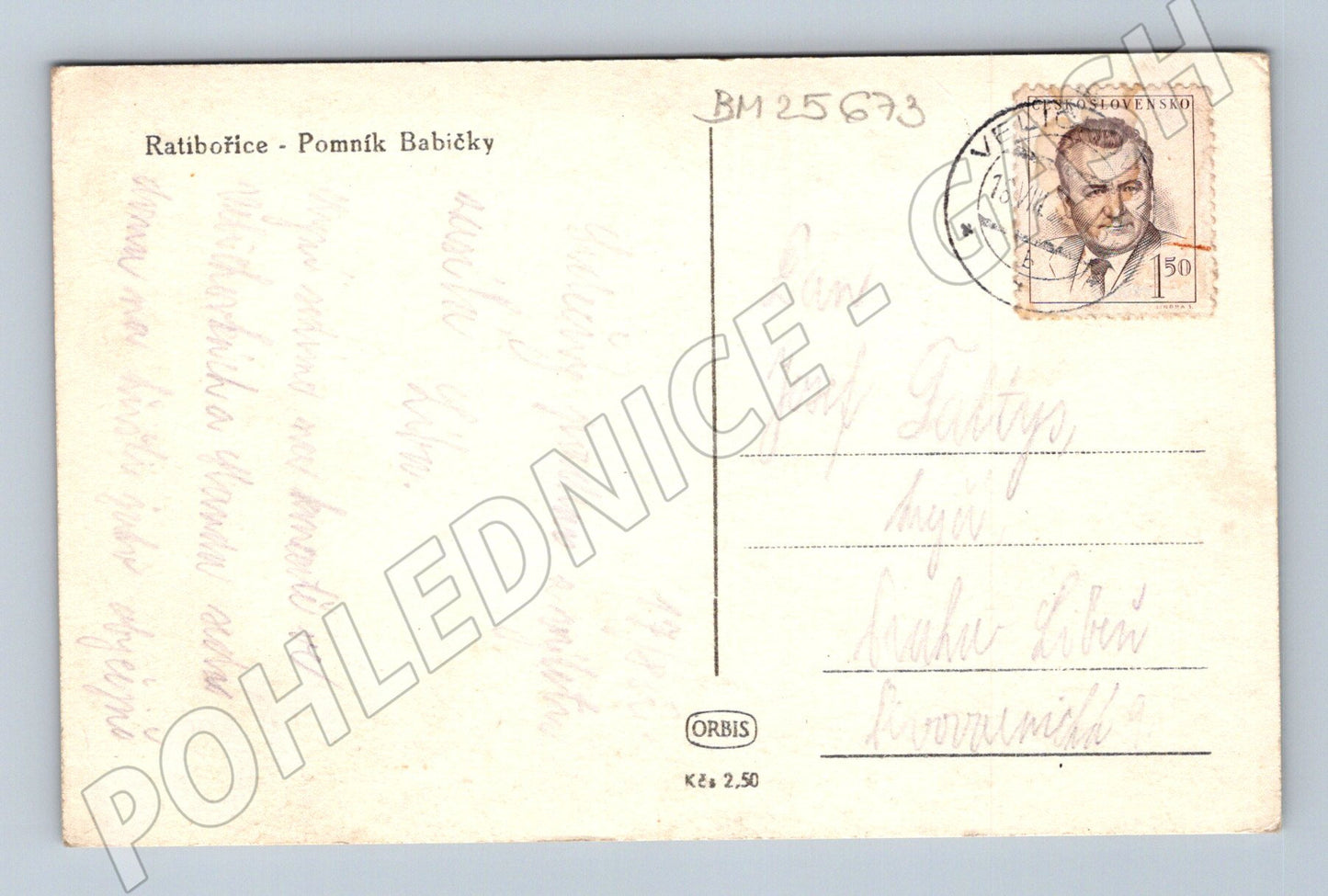 Pohlednice Ratibořice Pomník Babičky 1950s (BM25673)