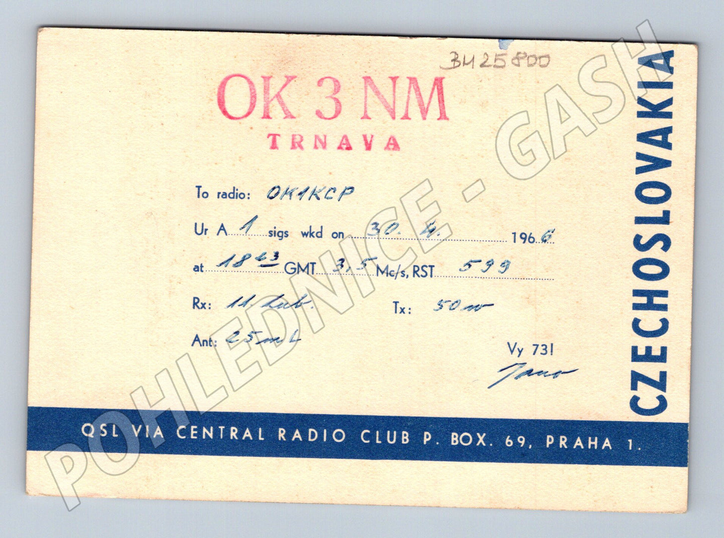 Pohlednice Československo žena vyrábějící sklo 1966 (BM25800)