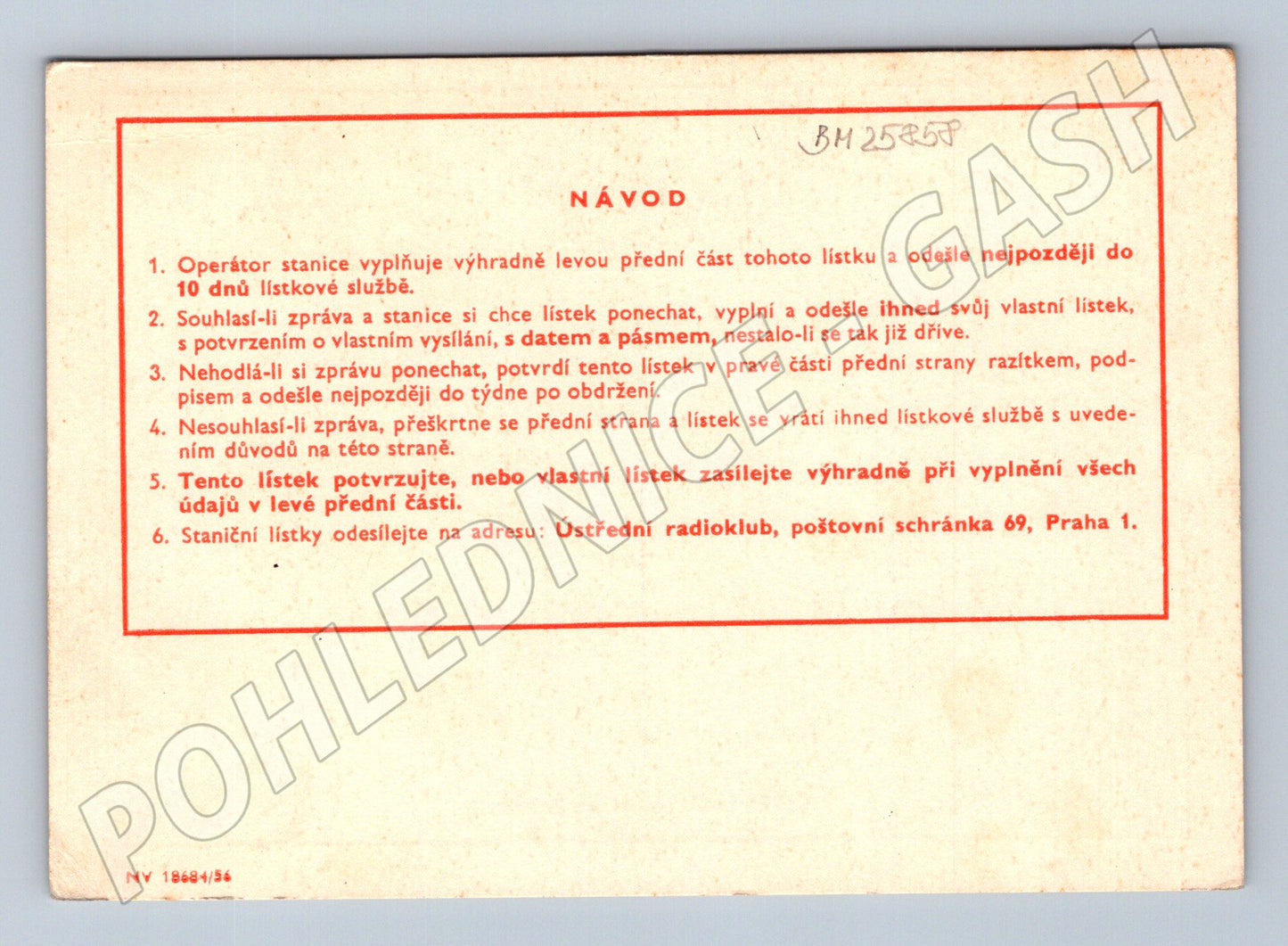 Pohlednice Český Těšín radioamatér QSL lístek 1956 (BM25858)