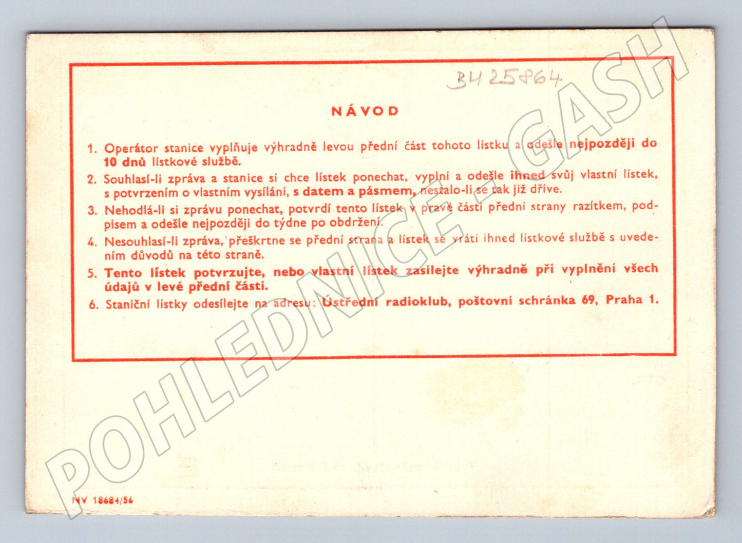 Pohlednice Český Těšín radioamatérská QSL karta 1957 (BM25864)
