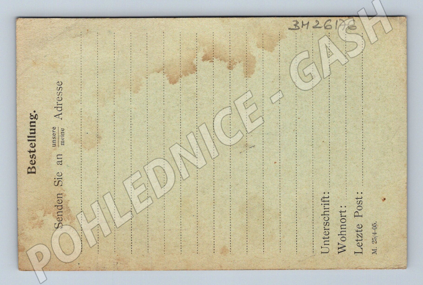 Pohlednice Itálie Terst objednávkový formulář 1905 (BM26176)