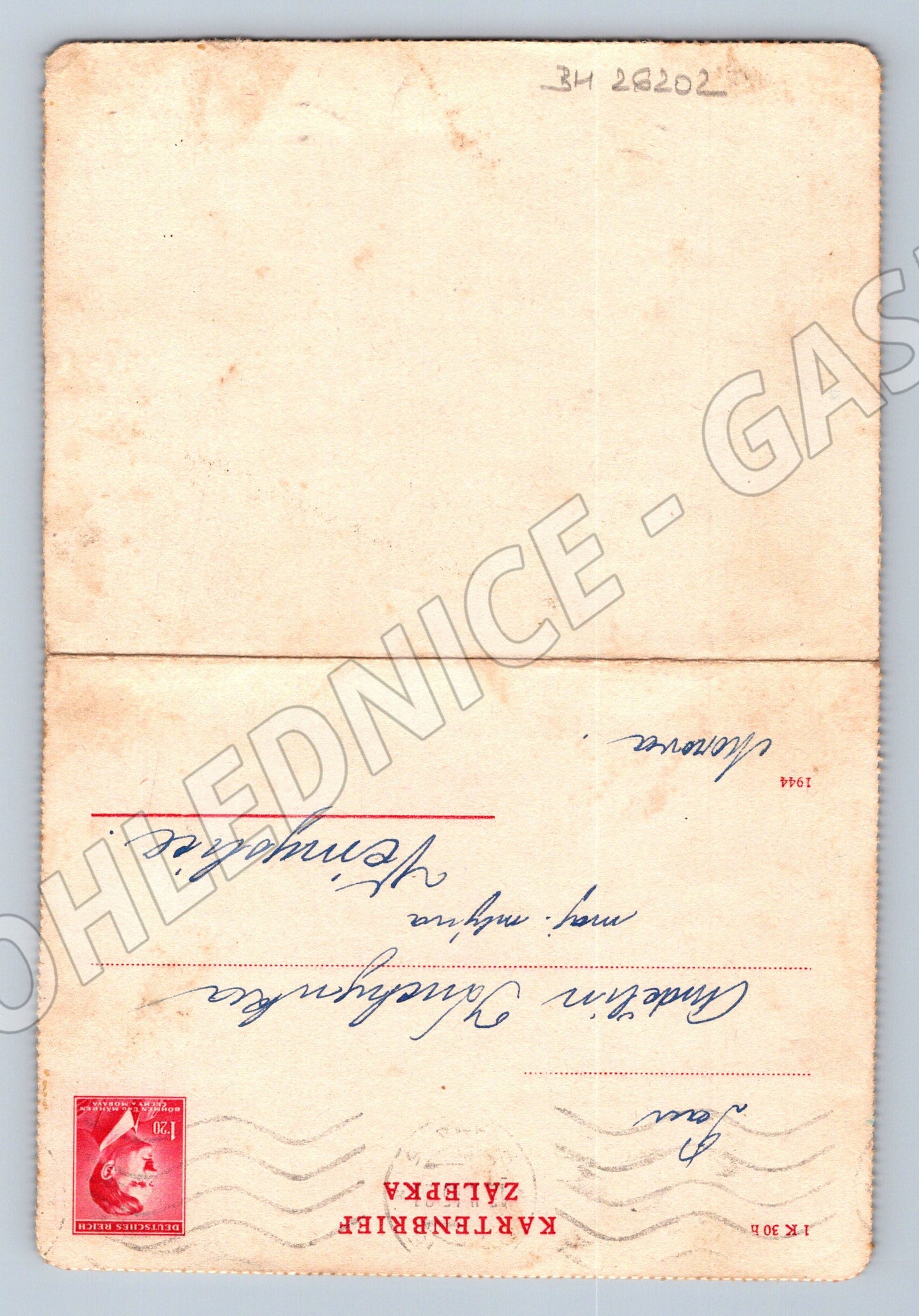 Pohlednice Morava dopisní karta 1944 (BM26202)
