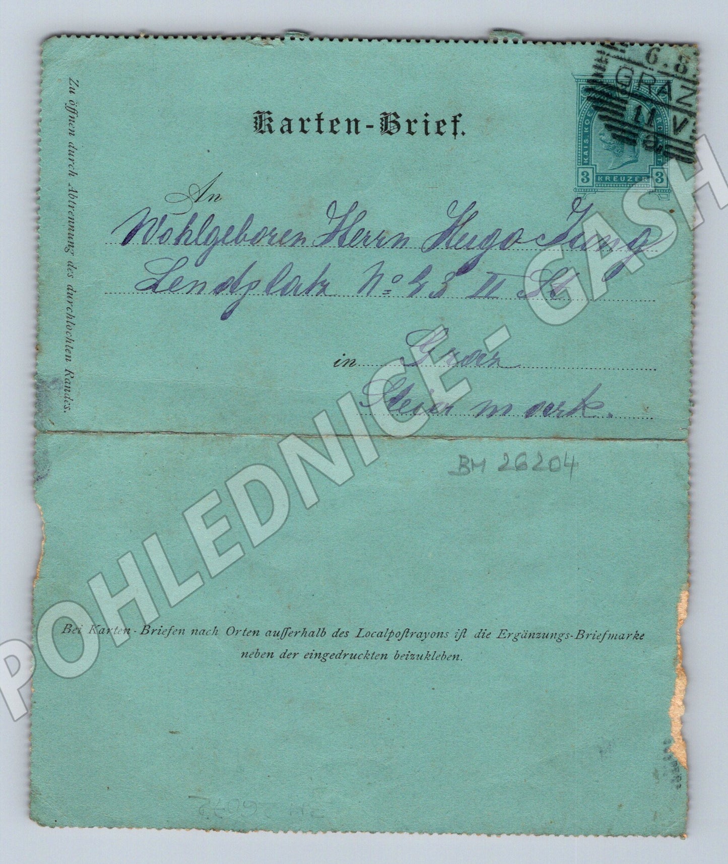 Pohlednice Rakousko Graz dopisnice Karten-Brief (BM26204)