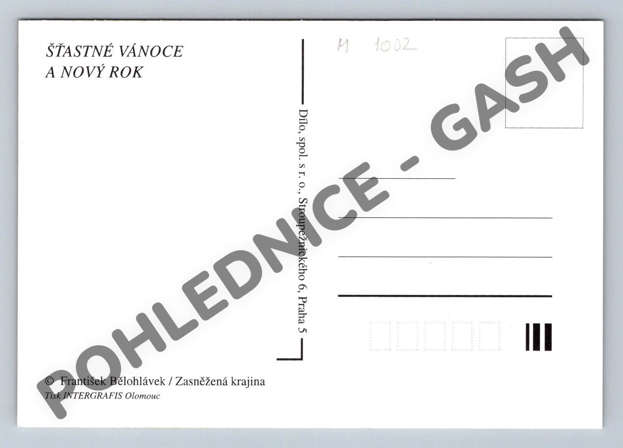 Pohlednice Vánoční F. Bělohlávek krajina (M1002)