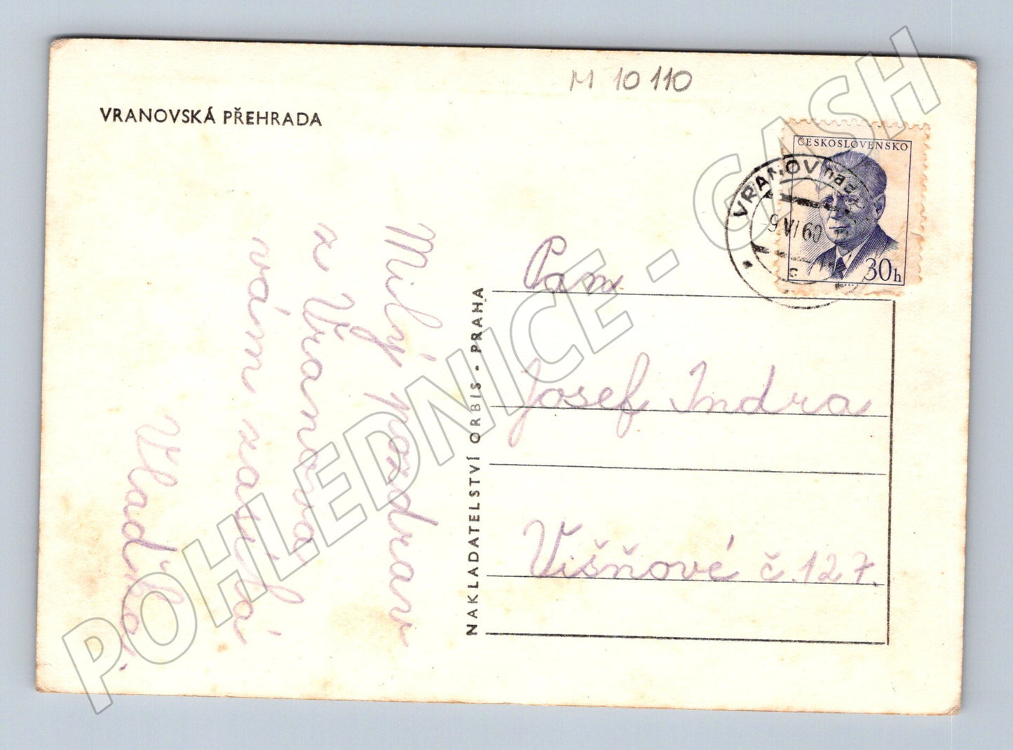 Vranovská přehrada parník MIR 1960 prošlá (M10110)