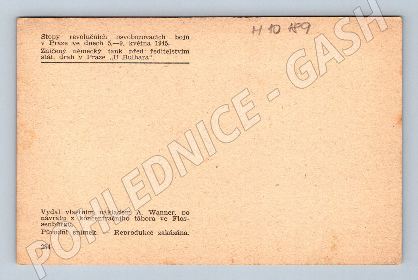 Prague 1945 destroyed German tank near the train station (M10189)