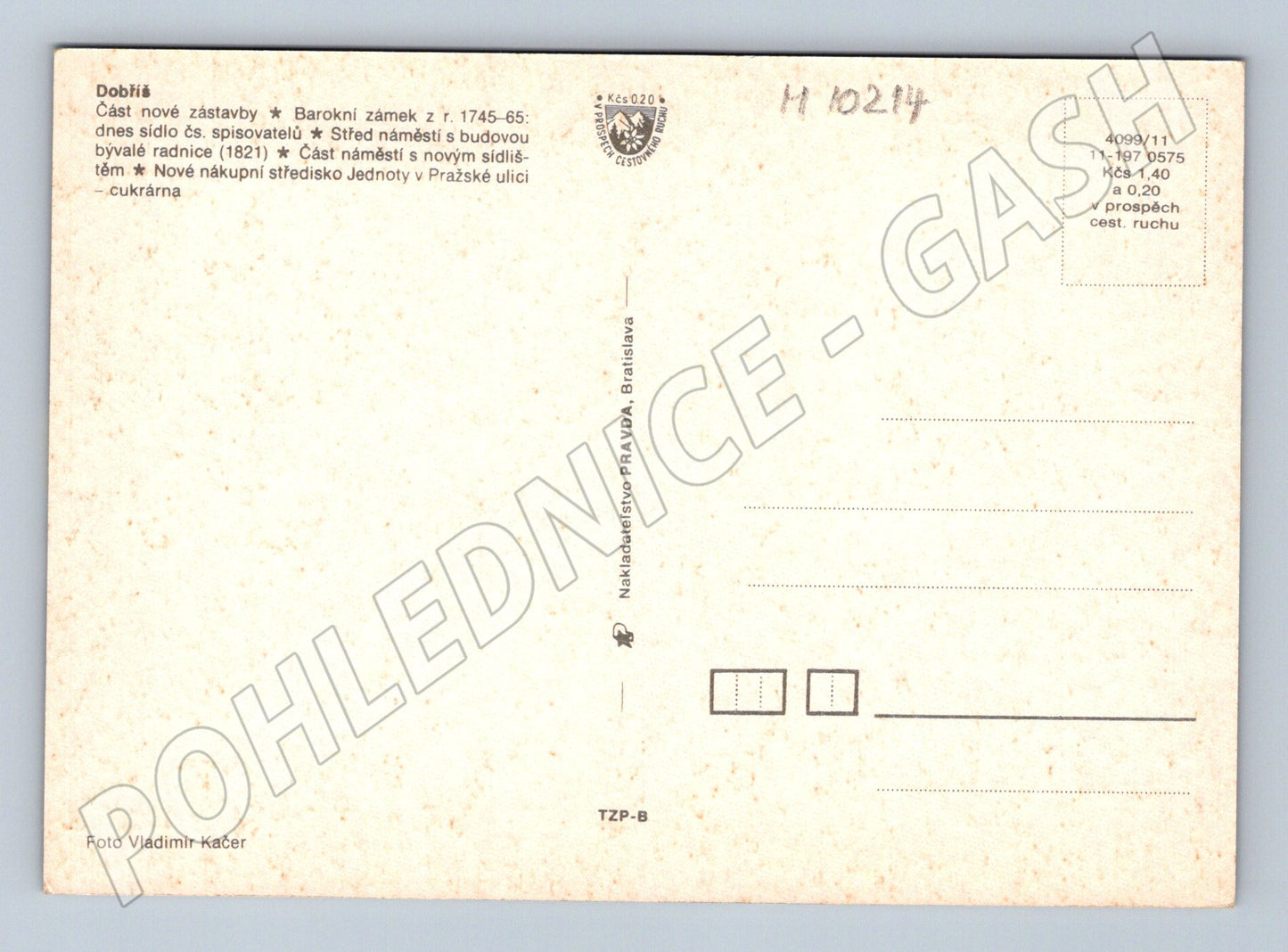 Pohlednice Dobříš – zámek, náměstí, sídliště (M10214)