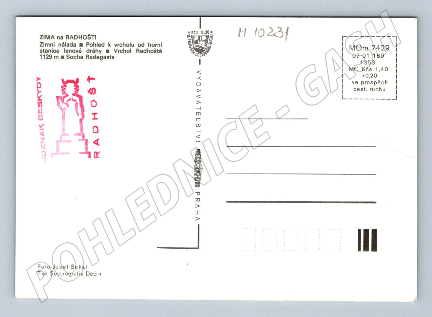 Pohlednice Zima na Radhošti – Radegast, chrám (M10231)