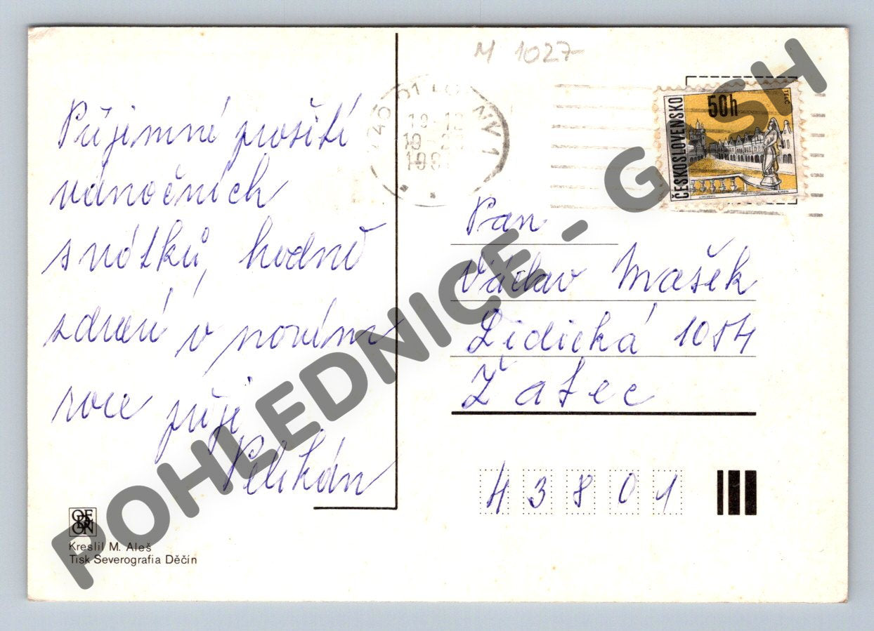 Pohlednice Vánoční M. Aleš (M1027)