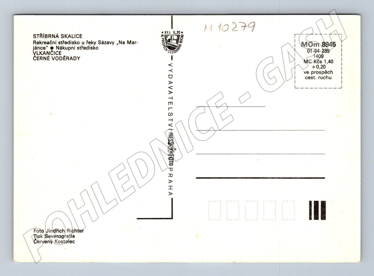 Pohlednice Stříbrná Skalice, řeka Sázava (M10279)