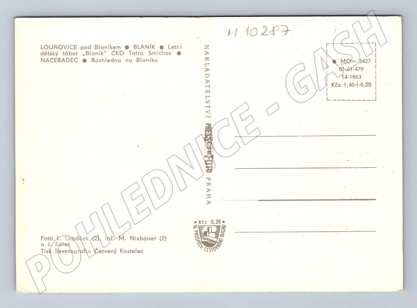 Pohlednice Blaník, Lounovice - Načeradec (M10287)