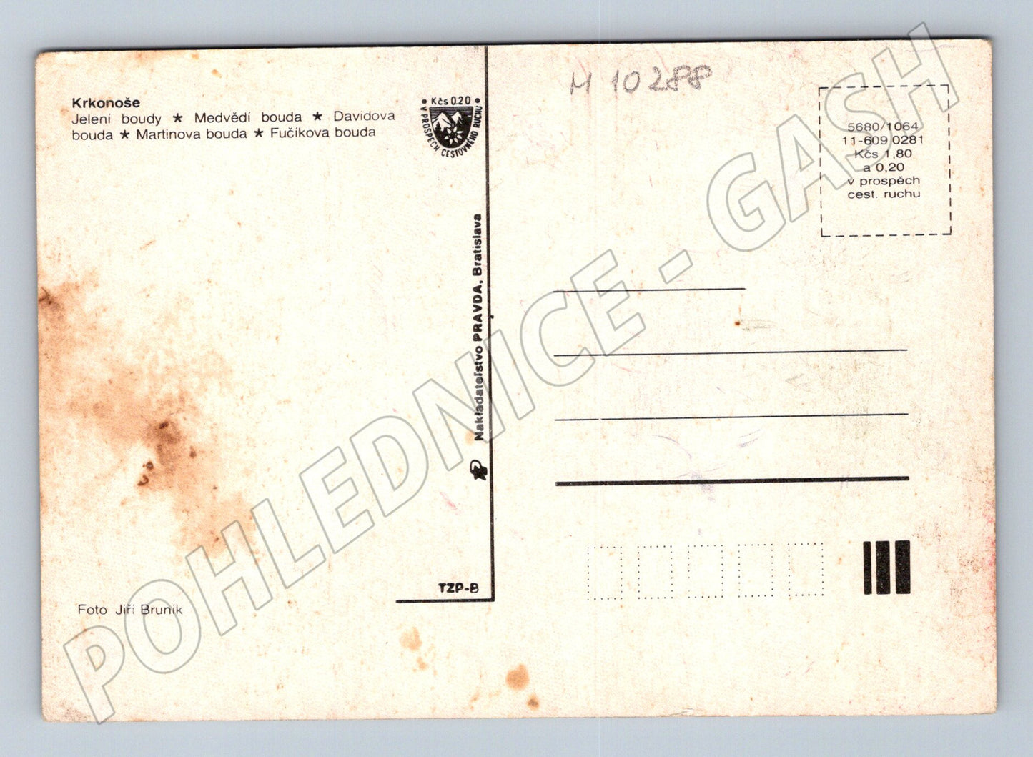 Pohlednice Jelení a Medvědí bouda, zimní motiv (M10288)
