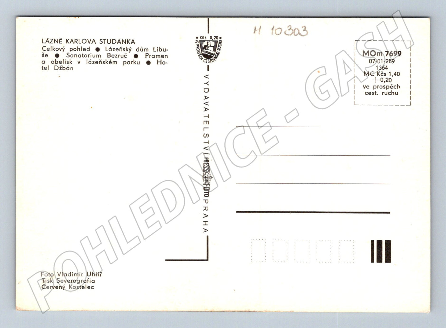 Pohlednice Karlova Studánka lázeňské město (M10303)