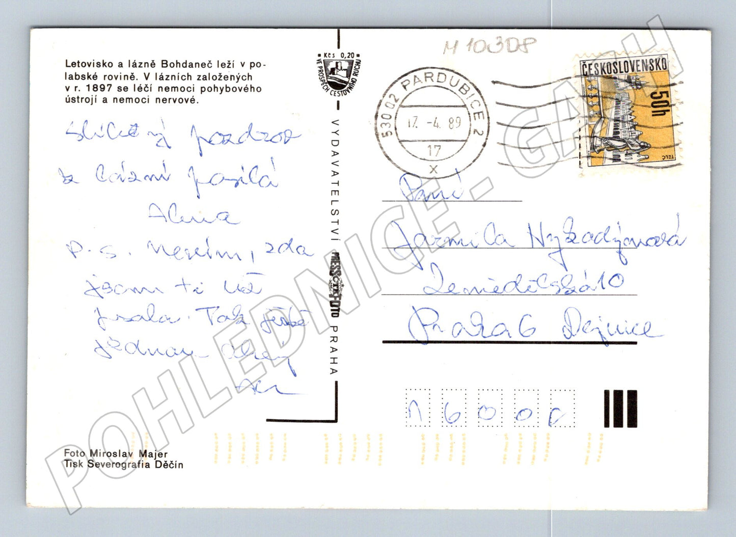 Pohlednice Bohdaneč lázeňská – více záběrů (M10308)