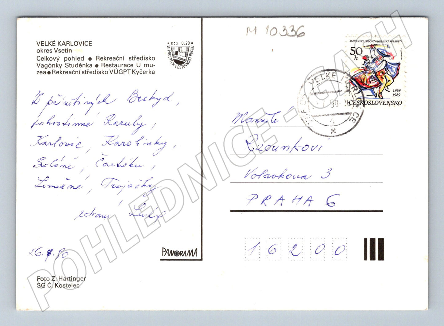 Pohlednice Velké Karlovice – Valašsko (M10336)
