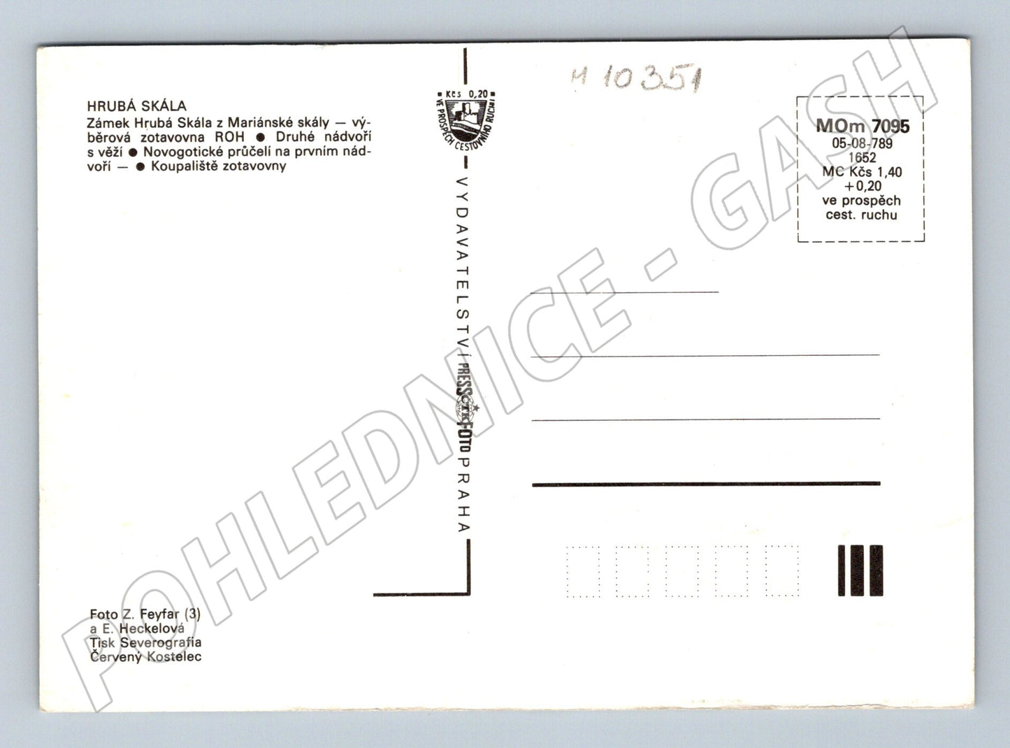 Pohlednice Hrubá Skála – zámek, skály, koupaliště (M10351)