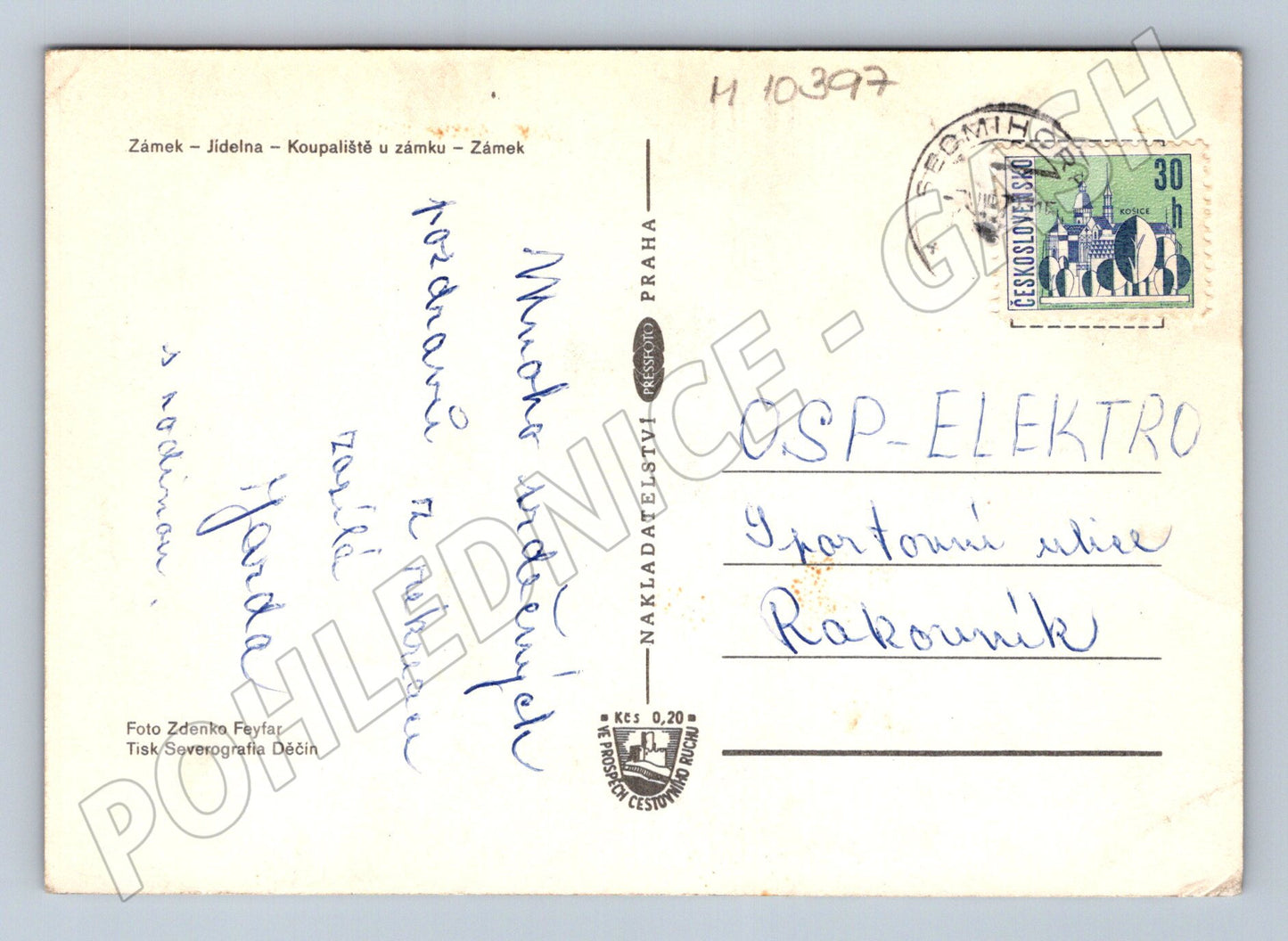 Pohlednice Hrubá Skála – zámek, jídelna, koupaliště (M10397)