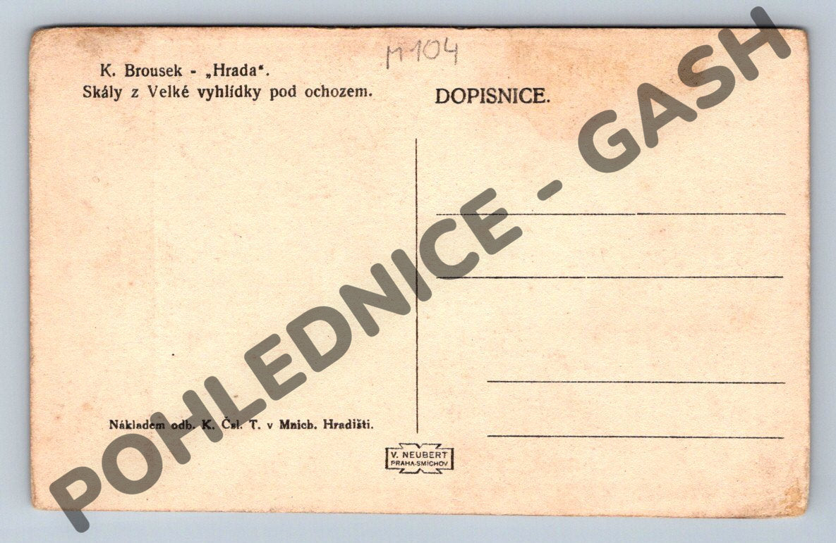 Pohlednice Hrada vyhlídka pod ochozem K Brousek (M104)