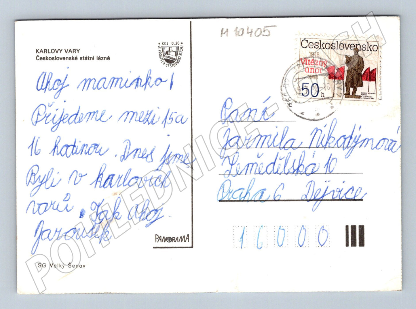 Pohlednice Karlovy Vary – vícezáběrový motiv (M10405)