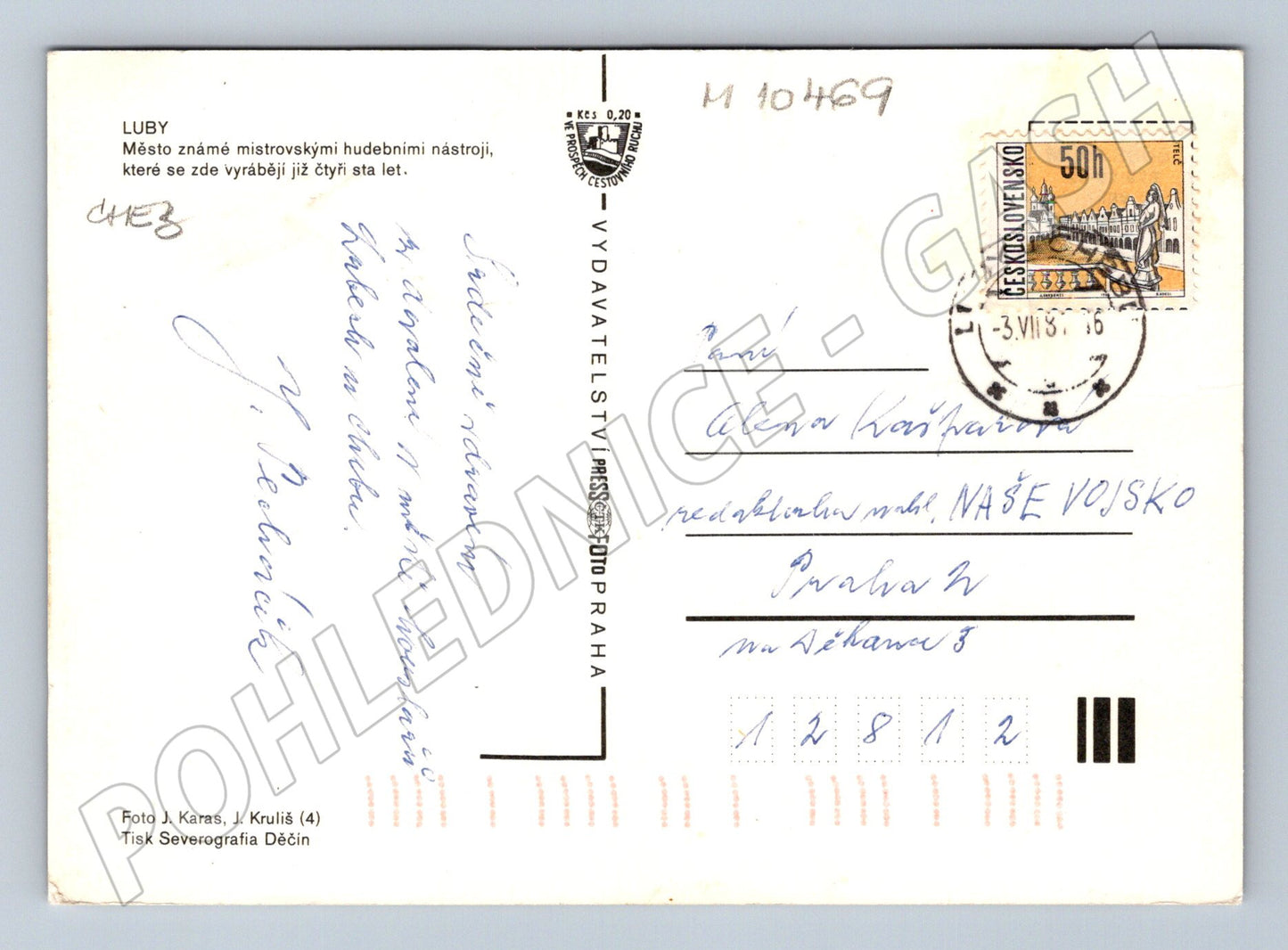 Pohlednice Luby – barevná koláž 1976 (M10469)