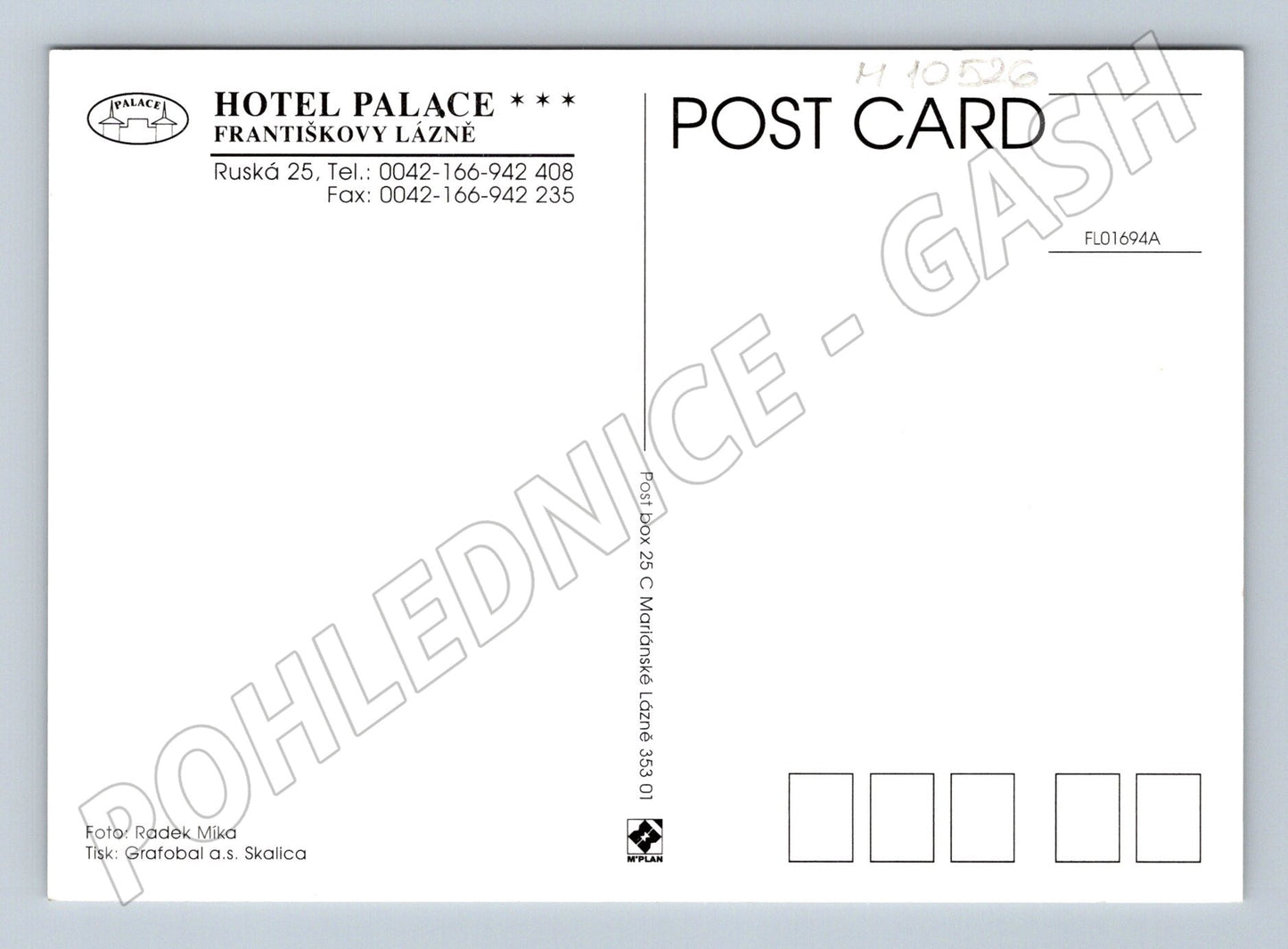 Pohlednice Františkovy Lázně – letecký pohled (M10526)