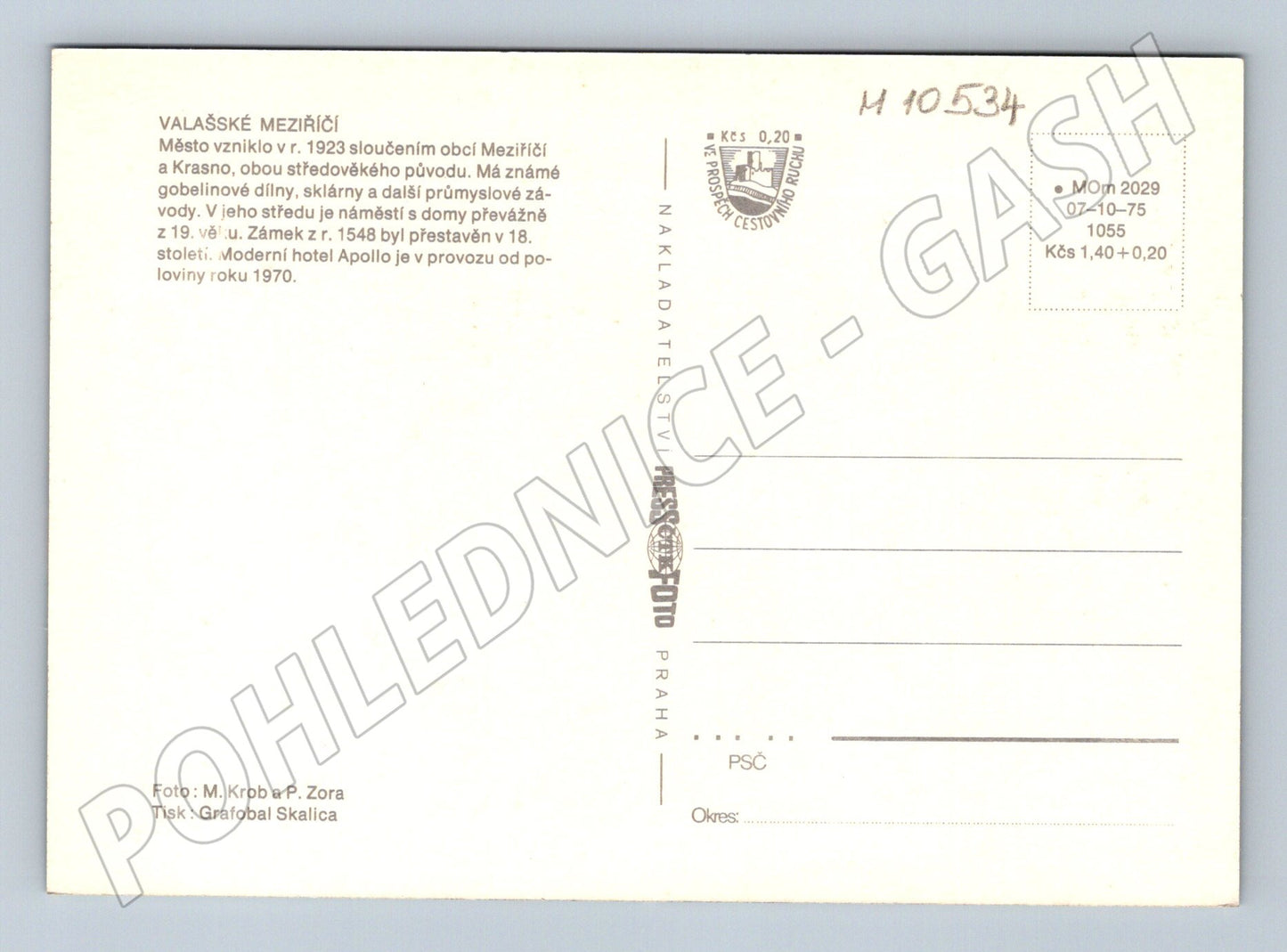 Pohlednice Valašské Meziříčí náměstí - zámek (M10534)