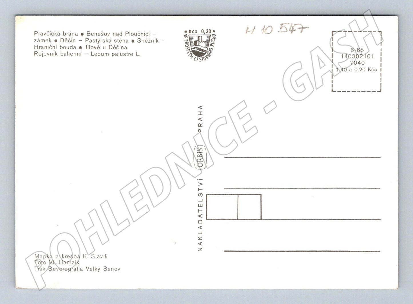 Pohlednice Děčínsko Historie s mapou a fotografiemi (M10547)