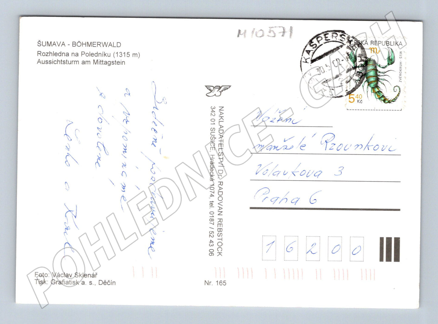 Pohlednice Šumava – Rozhledna na Poledníku (M10571)