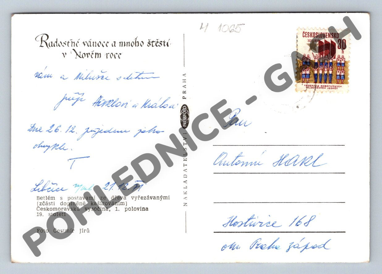 Pohlednice Betlém Vysočina 19. století ČR (M1065)