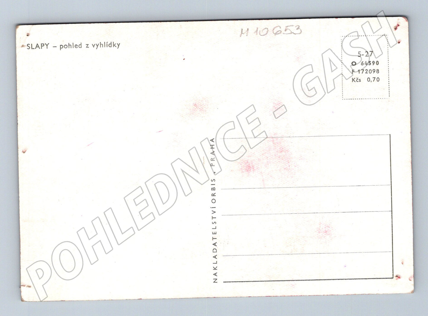 Pohlednice Slapy – pohled z vyhlídky (M10653)