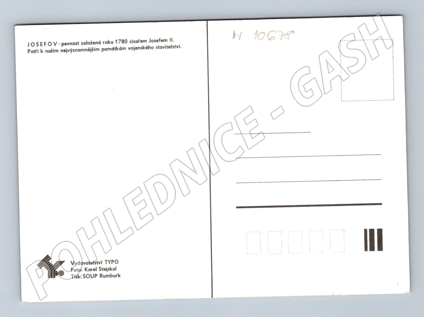 Pohlednice Josefov – letecký pohled na pevnost (M10678)