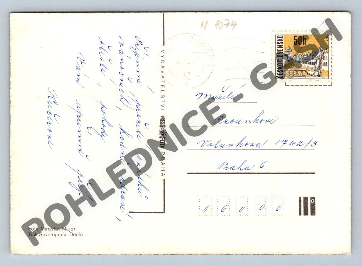 Pohlednice Vánoce Pardubice zámek zimní motiv (M1074)