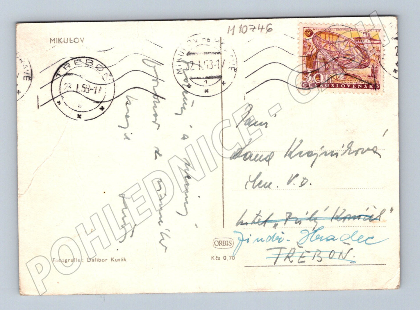 Pohlednice Mikulov - zámek 1958 (M10746)