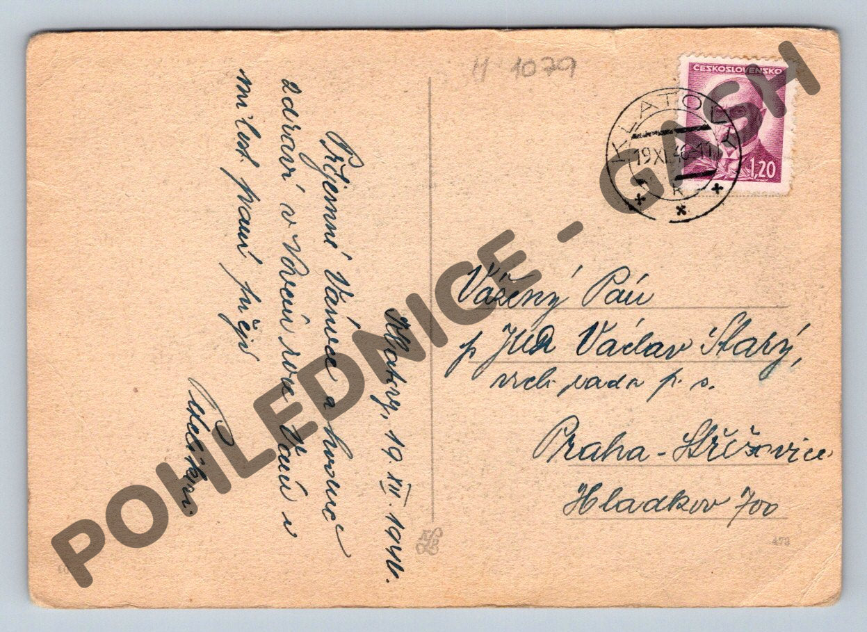 Pohlednice Vánoce ČSR 1941 přání (M1079)