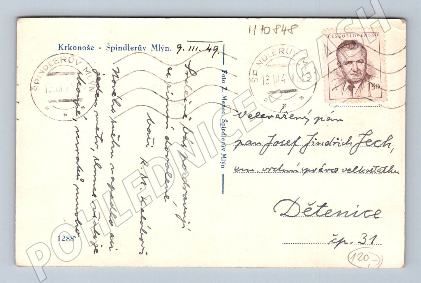 Pohlednice Špindlerův Mlýn Zimní pohled (M10848)