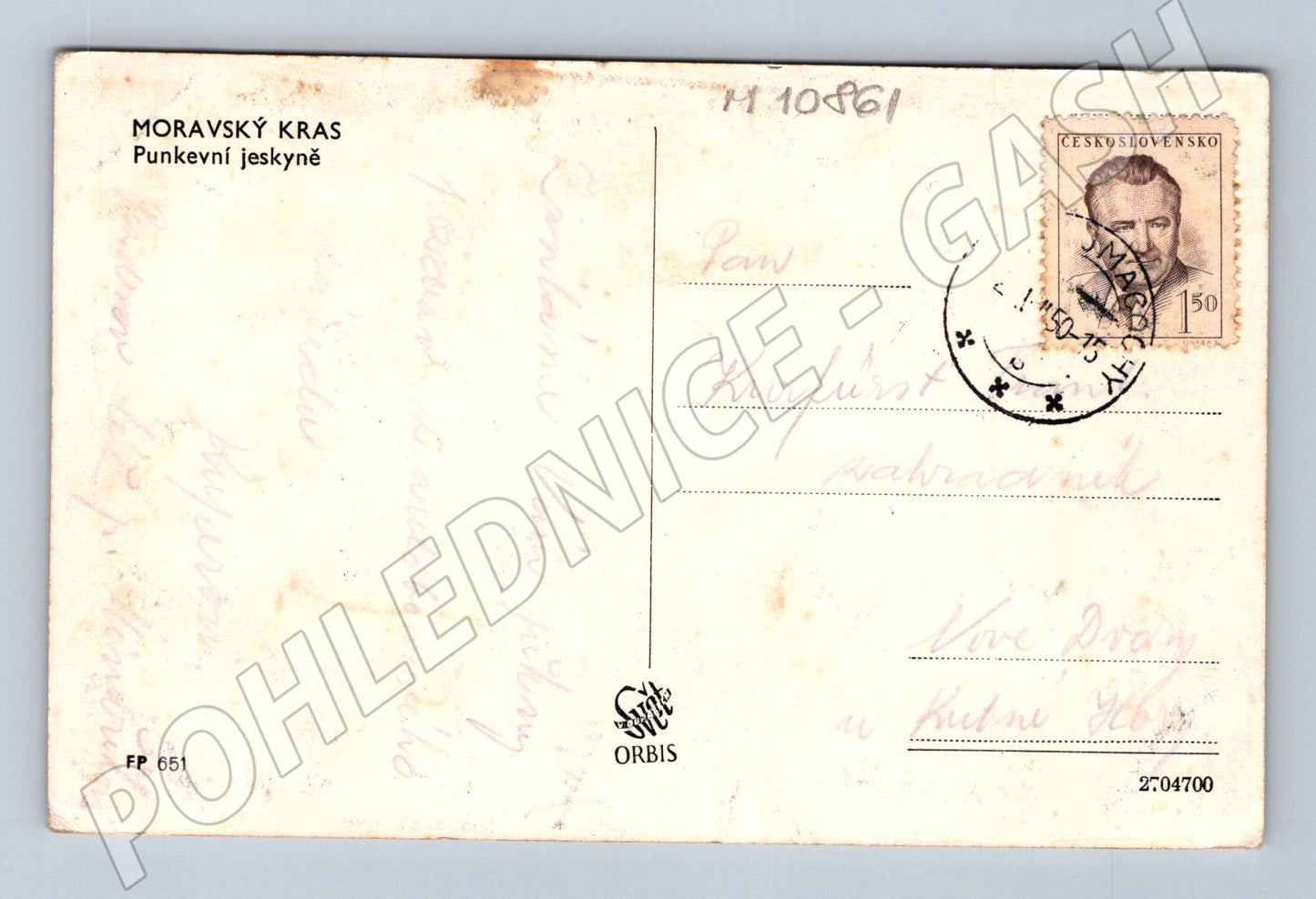 Pohlednice Punkevní jeskyně Moravský kras (M10861)