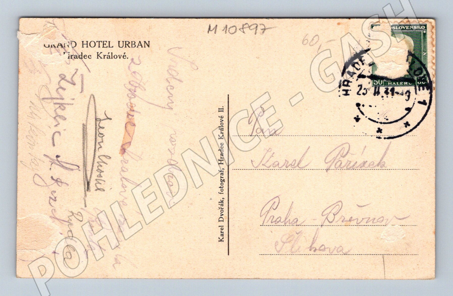 Pohlednice Grand Hotel Urban Hradec Králové (M10897)
