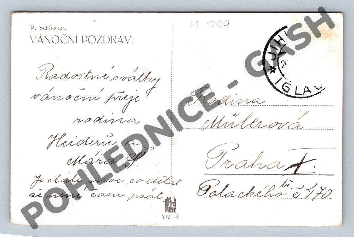 Pohlednice Vánoce koledníci R. Schlosser (M1099)